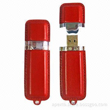 Leather USB Flash Drives, Supports Plug-and-play Function